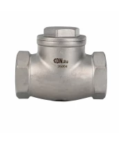 Клапан обратный DN.ru 1 1/2″ Ду40 Ру16 ZGY резьбовой, поворотный, корпус - нержавеющая сталь CF8/AISI 304, диск - нержавеющая сталь CF8/AISI 304, уплотнение - PTFE (VCT3131-T)
