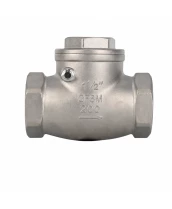 Клапан обратный DN.ru 1 1/2″ Ду40 Ру16 ZGY резьбовой, поворотный, корпус - нержавеющая сталь CF8/AISI 304, диск - нержавеющая сталь CF8/AISI 304, уплотнение - PTFE (VCT3131-T)