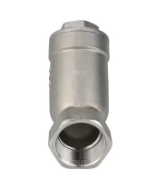 Клапан обратный DN.ru VCSY3232P-T 1/4″ Ду8 Ру40 Y-образный, резьбовой, пружинный, корпус - нержавеющая сталь 316, диск - нержавеющая сталь 316, уплотнение - PTFE
