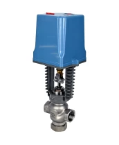 Клапан регулирующий DN.ru VRg1-31M-PED-T 2″ Ду50 Ру25 двухходовой, односедельный, резьбовой, корпус - нержавеющая сталь AISI304, уплотнение - металл с электроприводом XCK220-1500 AC220V