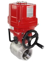 Кран шаровой DN.ru BV3232P(2pc)-FP-T-ISO-H Ду65 Ру40 полнопроходной двухходовой, нержавеющая сталь 316, внутренняя резьба, уплотнение - PTFE, со взрывозащищенным электроприводом DN.ru QT-EX-020EM-O2-220VAC-У1