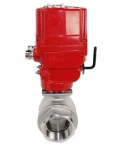 Кран шаровой DN.ru BV3232P(2pc)-FP-T-ISO-H Ду65 Ру40 полнопроходной двухходовой, нержавеющая сталь 316, внутренняя резьба, уплотнение - PTFE, со взрывозащищенным электроприводом DN.ru QT-EX-020EM-O2-220VAC-У1