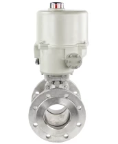 Кран шаровой DN.ru BV3232P(2pc)-FP-F-ISO-H Ду80 Ру16 полнопроходной двухходовой, нержавеющая сталь 316, фланцевый, уплотнение - PTFE, с электроприводом ГЗ-ОФ-110/11М 24В