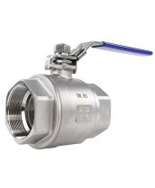 Кран шаровой DN.ru BV3232P(2pс)-FP-T-H Ду65 Ру40 полнопроходной двухходовой, нержавеющая сталь 316 CF8M, внутренняя резьба, уплотнение - PTFE, ручка-рычаг