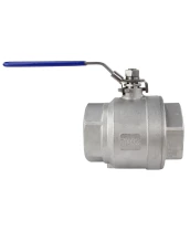 Кран шаровой DN.ru BV3232P(2pс)-FP-T-H Ду80 Ру40 полнопроходной двухходовой, нержавеющая сталь 316 CF8M, внутренняя резьба, уплотнение - PTFE, ручка-рычаг