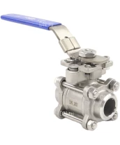 Кран шаровой DN.ru BV3232P(3pc)-FP-W-ISO-H Ду10 Ру63 полнопроходной двухходовой, нержавеющая сталь SS316, под приварку, уплотнение - PTFE, с ISO фланцем и рукояткой