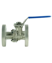 Кран шаровой DN.ru BV3232P(2pc)-FP-F-ISO-H Ду15 Ру40, корпус - нержавеющая сталь 316, уплотнение - PTFE, полнопроходной фланцевый с ISO-фланцем и рукояткой, 9х9, F03/F04