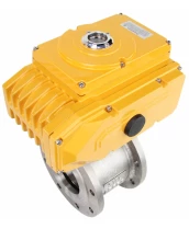 Кран шаровой DN.ru BV3232P-FP-Fb-ISO-H Ду100 Ру16, корпус - сталь 316, уплотнение - PTFE, полнопроходной, межфланцевый с электроприводом DN.ru QT-N-020EM-O1-220VAC-У1