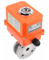 Кран шаровой DN.ru BV3232P-FP-Fb-ISO-H Ду15 Ру16, корпус - сталь 316, уплотнение - PTFE, полнопроходной, межфланцевый с электроприводом DN.ru QT-N-003EM-O1-220VAC-У1 MINI