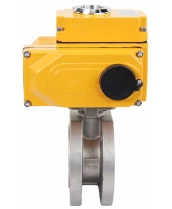 Кран шаровой DN.ru BV3232P-FP-Fb-ISO-H Ду40 Ру16, корпус - сталь 316, уплотнение - PTFE, полнопроходной, межфланцевый с электроприводом DN.ru QT-N-005EM-O1-220VAC-У1