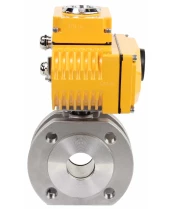 Кран шаровой DN.ru BV3232P-FP-Fb-ISO-H Ду40 Ру16, корпус - сталь 316, уплотнение - PTFE, полнопроходной, межфланцевый с электроприводом DN.ru QT-N-005EM-O1-220VAC-У1