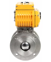 Кран шаровой DN.ru BV3232P-FP-Fb-ISO-H Ду65 Ру16, корпус - сталь 316, уплотнение - PTFE, полнопроходной, межфланцевый с электроприводом DN.ru QT-N-010EM-O1-220VAC-У1