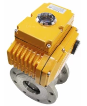 Кран шаровой DN.ru BV3232P-FP-Fb-ISO-H Ду80 Ру16, корпус - сталь 316, уплотнение - PTFE, полнопроходной, межфланцевый с электроприводом DN.ru QT-N-015EM-O1-220VAC-У1
