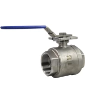 Кран шаровой DN.ru BV3232P(2pc)-FP-T-ISO-H Ду80 Ру40 полнопроходной двухходовой, нержавеющая сталь 316, внутренняя резьба, уплотнение - PTFE, с ISO-фланцем и рукояткой, 17х17, F07/F10