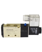 Пневмораспределитель KUOIN DN.ru 4V210-08 присоединение 1/4 пятиканальный 24B для шиберных задвижек с пневмоцилиндром