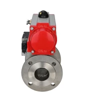 Кран шаровой DN.ru BV3232P(2pc)-FP-F-ISO-R Ду200 Ру16 полнопроходной двухходовой, нержавеющая сталь 316, фланцевый, уплотнение - PTFE, с пневмоприводом PA-DA-140 двойного действия и пневмораспределителем 4M310-08 24В