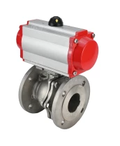 Кран шаровой DN.ru BV3232P(2pc)-FP-F-ISO-R Ду250 Ру16 полнопроходной двухходовой, нержавеющая сталь 316, фланцевый, уплотнение - PTFE, с пневмоприводом PA-DA-160 двойного действия и пневмораспределителем 4M310-08 24В