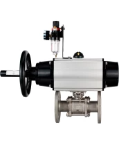 Кран шаровой DN.ru BV3232P(3pc)-FP-F-ISO-H Ду80 Ру40 фланцевый с ISO-фланцем, корпус - нержавеющая сталь 316, полнопроходной, уплотнение - PTFE, с пневмоприводом PA-DA-105-1, пневмораспределителем 4М310-08 24В, БПВ AFC2000