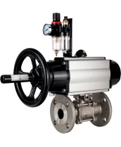 Кран шаровой DN.ru BV3232P(3pc)-FP-F-ISO-H Ду80 Ру40 фланцевый с ISO-фланцем, корпус - нержавеющая сталь 316, полнопроходной, уплотнение - PTFE, с пневмоприводом PA-DA-105-1, пневмораспределителем 4М310-08 24В, БПВ AFC2000