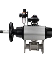 Кран шаровой DN.ru BV3232P(3pc)-FP-F-ISO-H Ду80 Ру40 фланцевый с ISO-фланцем, корпус - нержавеющая сталь 316, полнопроходной, уплотнение - PTFE, с пневмоприводом PA-DA-105-1, пневмораспределителем 4М310-08 220В, БКВ APL-210N, БПВ AFC2000