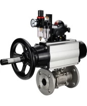 Кран шаровой DN.ru BV3232P(3pc)-FP-F-ISO-H Ду80 Ру40 фланцевый с ISO-фланцем, корпус - нержавеющая сталь 316, полнопроходной, уплотнение - PTFE, с пневмоприводом PA-DA-105-1, пневмораспределителем 4М310-08 220В, БКВ APL-210N, БПВ AFC2000