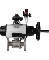 Кран шаровой DN.ru BV3232P(3pc)-FP-F-ISO-H Ду80 Ру40 фланцевый с ISO-фланцем, корпус - нержавеющая сталь 316, полнопроходной, уплотнение - PTFE, с пневмоприводом PA-DA-105-1, пневмораспределителем 4М310-08 220В, БКВ APL-210N, БПВ AFC2000