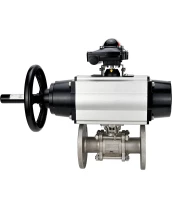 Кран шаровой DN.ru BV3232P(3pc)-FP-F-ISO-H Ду65 Ру40 фланцевый с ISO-фланцем, корпус - нержавеющая сталь 316, полнопроходной, уплотнение - PTFE, с пневмоприводом PA-DA-105-1, пневмораспределителем 4М310-08 220В, БКВ APL-210N