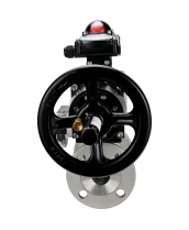 Кран шаровой DN.ru BV3232P(3pc)-FP-F-ISO-H Ду65 Ру40 фланцевый с ISO-фланцем, корпус - нержавеющая сталь 316, полнопроходной, уплотнение - PTFE, с пневмоприводом PA-DA-105-1, пневмораспределителем 4М310-08 220В, БКВ APL-210N