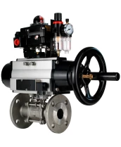 Кран шаровой DN.ru BV3232P(3pc)-FP-F-ISO-H Ду65 Ру40 фланцевый с ISO-фланцем, корпус - нержавеющая сталь 316, полнопроходной, уплотнение - PTFE, с пневмоприводом PA-DA-105-1, пневмораспределителем 4М310-08 220В, БКВ APL-410N Ex, БПВ AFC2000