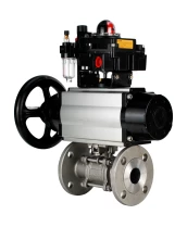 Кран шаровой DN.ru BV3232P(3pc)-FP-F-ISO-H Ду65 Ру40 фланцевый с ISO-фланцем, корпус - нержавеющая сталь 316, полнопроходной, уплотнение - PTFE, с пневмоприводом PA-DA-105-1, пневмораспределителем 4М310-08 24В, БКВ APL-410N Ex, БПВ AFC2000