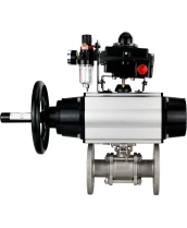 Кран шаровой DN.ru BV3232P(3pc)-FP-F-ISO-H Ду65 Ру40 фланцевый с ISO-фланцем, корпус - нержавеющая сталь 316, полнопроходной, уплотнение - PTFE, с пневмоприводом PA-DA-105-1, пневмораспределителем 4М310-08 24В, БКВ APL-410N Ex, БПВ AFC2000