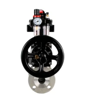 Кран шаровой DN.ru BV3232P(3pc)-FP-F-ISO-H Ду65 Ру40 фланцевый с ISO-фланцем, корпус - нержавеющая сталь 316, полнопроходной, уплотнение - PTFE, с пневмоприводом PA-DA-105-1, пневмораспределителем 4М310-08 24В, БКВ APL-410N Ex, БПВ AFC2000