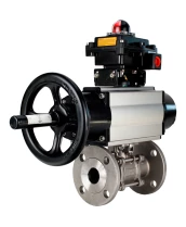 Кран шаровой DN.ru BV3232P(3pc)-FP-F-ISO-H Ду100 Ру25 фланцевый с ISO-фланцем, корпус - нержавеющая сталь 316, полнопроходной, уплотнение - PTFE, с пневмоприводом PA-DA-105-1, пневмораспределителем 4М310-08 220В, БКВ APL-410N Ex