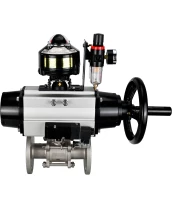 Кран шаровой DN.ru BV3232P(3pc)-FP-F-ISO-H Ду65 Ру40 фланцевый с ISO-фланцем, корпус - нержавеющая сталь 316, полнопроходной, уплотнение - PTFE, с пневмоприводом PA-DA-105-1, пневмораспределителем 4М310-08 24В, БКВ APL-510N Ex, БПВ AFC2000