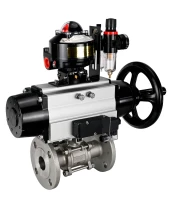 Кран шаровой DN.ru BV3232P(3pc)-FP-F-ISO-H Ду65 Ру40 фланцевый с ISO-фланцем, корпус - нержавеющая сталь 316, полнопроходной, уплотнение - PTFE, с пневмоприводом PA-DA-105-1, пневмораспределителем 4М310-08 24В, БКВ APL-510N Ex, БПВ AFC2000