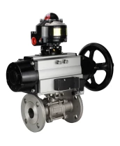 Кран шаровой DN.ru BV3232P(3pc)-FP-F-ISO-H Ду65 Ру40 фланцевый с ISO-фланцем, корпус - нержавеющая сталь 316, полнопроходной, уплотнение - PTFE, с пневмоприводом PA-DA-105-1, пневмораспределителем 4М310-08 220В, БКВ APL-510N Ex