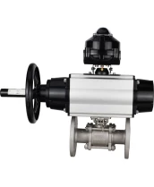 Кран шаровой DN.ru BV3232P(3pc)-FP-F-ISO-H Ду65 Ру40 фланцевый с ISO-фланцем, корпус - нержавеющая сталь 316, полнопроходной, уплотнение - PTFE, с пневмоприводом PA-DA-105-1, пневмораспределителем 4М310-08 220В, БКВ APL-510N Ex