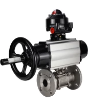Кран шаровой DN.ru BV3232P(3pc)-FP-F-ISO-H Ду65 Ру40 фланцевый с ISO-фланцем, корпус - нержавеющая сталь 316, полнопроходной, уплотнение - PTFE, с пневмоприводом PA-DA-105-1, пневмораспределителем 4М310-08 220В, БКВ APL-510N Ex