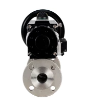 Кран шаровой DN.ru BV3232P(3pc)-FP-F-ISO-H Ду80 Ру40 фланцевый с ISO-фланцем, корпус - нержавеющая сталь 316, полнопроходной, уплотнение - PTFE, с пневмоприводом PA-DA-105-1, пневмораспределителем 4М310-08 24В