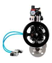 Кран шаровой DN.ru BV3232P(3pc)-FP-F-ISO-H Ду80 Ру40 фланцевый с ISO-фланцем, корпус - нержавеющая сталь 316, полнопроходной, уплотнение - PTFE, с пневмоприводом PA-DA-105-1, пневмораспределителем 4V320-10 220В, БКВ APL-210N, БПВ AFC2000