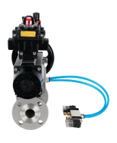 Кран шаровой DN.ru BV3232P(3pc)-FP-F-ISO-H Ду100 Ру25 фланцевый с ISO-фланцем, корпус - нержавеющая сталь 316, полнопроходной, уплотнение - PTFE, с пневмоприводом PA-DA-105-1, пневмораспределителем 4V320-08 220В, БКВ APL-410N Ex, БПВ AFC2000