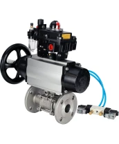 Кран шаровой DN.ru BV3232P(3pc)-FP-F-ISO-H Ду100 Ру25 фланцевый с ISO-фланцем, корпус - нержавеющая сталь 316, полнопроходной, уплотнение - PTFE, с пневмоприводом PA-DA-105-1, пневмораспределителем 4V320-08 220В, БКВ APL-410N Ex, БПВ AFC2000