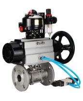Кран шаровой DN.ru BV3232P(3pc)-FP-F-ISO-H Ду100 Ру25 фланцевый с ISO-фланцем, корпус - нержавеющая сталь 316, полнопроходной, уплотнение - PTFE, с пневмоприводом PA-DA-105-1, пневмораспределителем 4V320-08 220В, БКВ APL-510N Ex, БПВ AFC2000