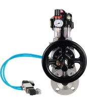 Кран шаровой DN.ru BV3232P(3pc)-FP-F-ISO-H Ду100 Ру25 фланцевый с ISO-фланцем, корпус - нержавеющая сталь 316, полнопроходной, уплотнение - PTFE, с пневмоприводом PA-DA-105-1, пневмораспределителем 4V320-08 220В, БКВ APL-510N Ex, БПВ AFC2000