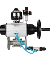 Кран шаровой DN.ru BV3232P(3pc)-FP-F-ISO-H Ду65 Ру40 фланцевый с ISO-фланцем, корпус - нержавеющая сталь 316, полнопроходной, уплотнение - PTFE, с пневмоприводом PA-DA-105-1, пневмораспределителем 4V320-08 220В, БКВ APL-510N Ex, БПВ AFC2000