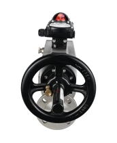 Кран шаровой DN.ru BV3232P(3pc)-FP-F-ISO-H Ду100 Ру25 фланцевый с ISO-фланцем, корпус - нержавеющая сталь 316, полнопроходной, уплотнение - PTFE, с пневмоприводом PA-DA-105-1, БКВ APL-210N