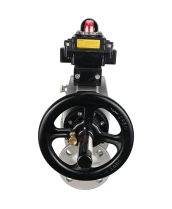 Кран шаровой DN.ru BV3232P(3pc)-FP-F-ISO-H Ду100 Ру25 фланцевый с ISO-фланцем, корпус - нержавеющая сталь 316, полнопроходной, уплотнение - PTFE, с пневмоприводом PA-DA-105-1, БКВ APL-410N Ex