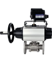 Кран шаровой DN.ru BV3232P(3pc)-FP-F-ISO-H Ду80 Ру40 фланцевый с ISO-фланцем, корпус - нержавеющая сталь 316, полнопроходной, уплотнение - PTFE, с пневмоприводом PA-DA-105-1, электропневматическим позиционером YT-1000RSN без обратной связи