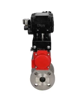 Кран шаровой DN.ru BV3232P(2pc)-FP-F-ISO-H Ду200 Ру16 полнопроходной двухходовой, нерж. сталь SS316, фланцевый, уплотнение - PTFE, с пневмоприводом PA-DA-160 двойного действия и с электропневматическим поворотным позиционером YT-1000RSN с обратной связью