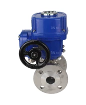 Кран шаровой DN.ru BV3232P(2pc)-FP-F-ISO-H Ду15 Ру40 полнопроходной двухходовой, нержавеющая сталь, фланцевый, уплотнение - PTFE, с 1/4-оборотным электроприводом DN.ru QT-N-005M-O2-220VAC-У1